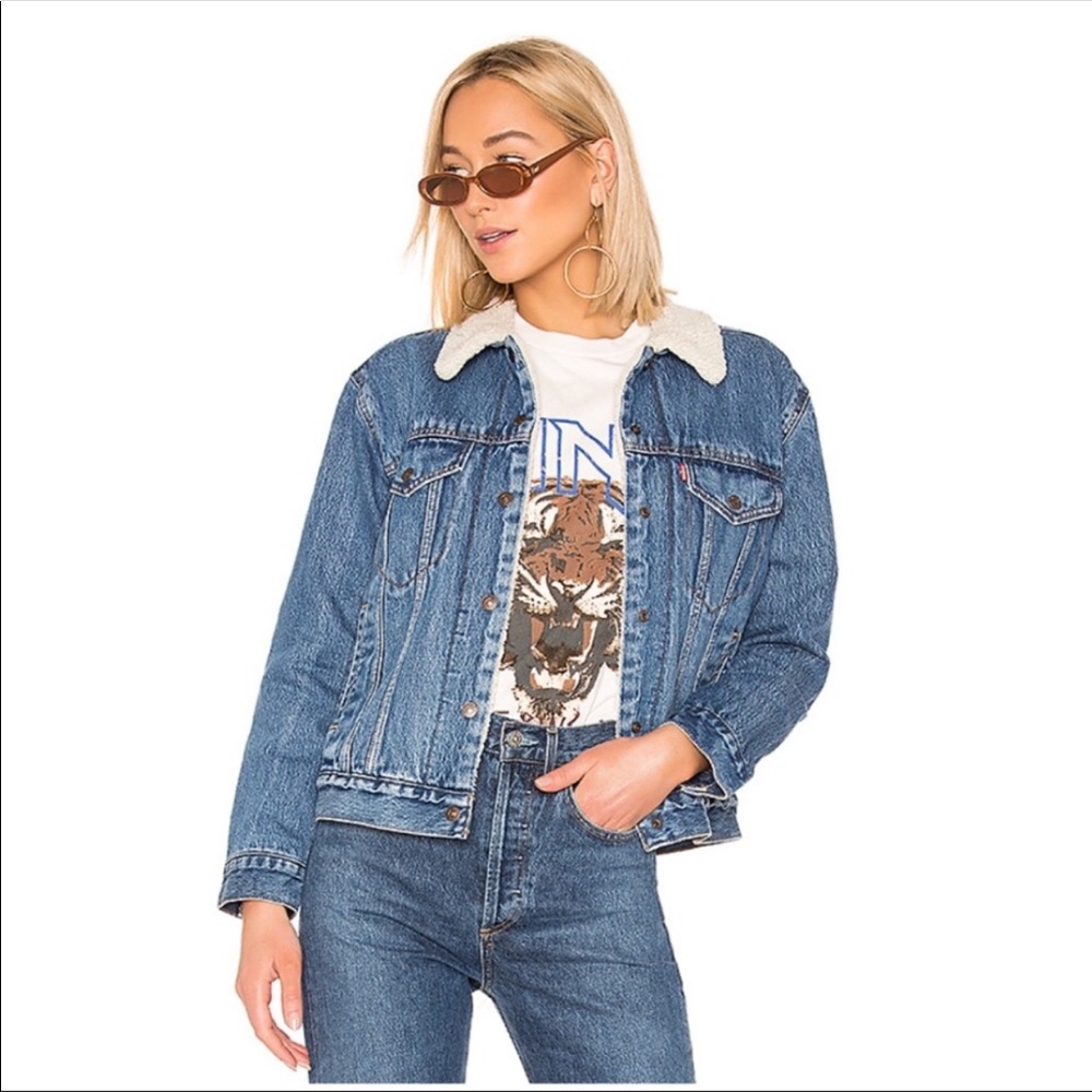 NWT Levi’s trucker Sherpa jacket denim vtg sz XS